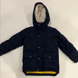 Lands' End Navy Jacket with Cream Lining